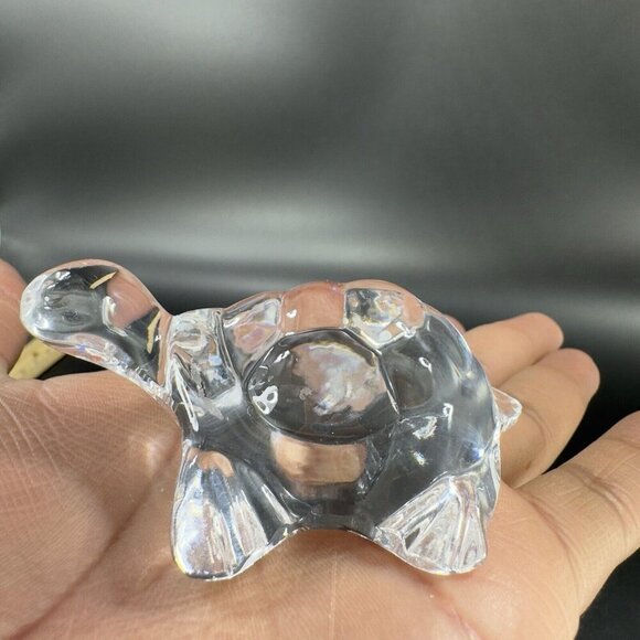 Vintage Clear Glass Crystal Miniature Turtle Reptile Figurine Decor Small Figure - Picture 6 of 15